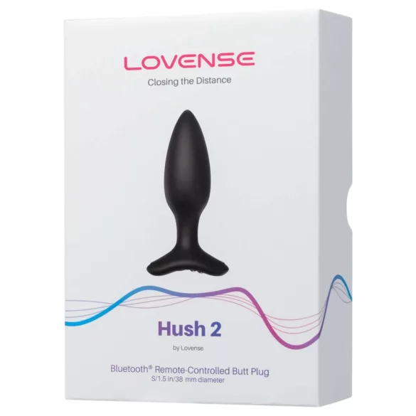 Lovense Hush 2 S - aplikacijsko vodeni analni vibrator (38 mm, črn)