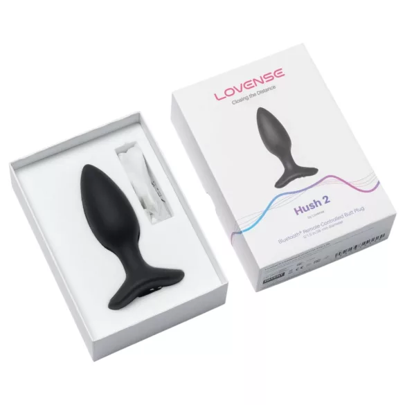 Lovense Hush 2 S - aplikacijsko vodeni analni vibrator (38 mm, črn)