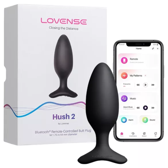 Lovense Hush 2 M - analni vibrator z upravljanjem prek aplikacije (45 mm, črn)