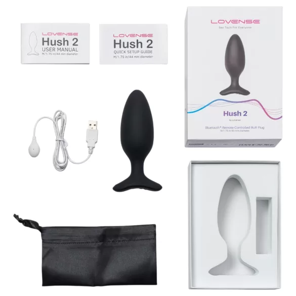 Lovense Hush 2 M - analni vibrator z upravljanjem prek aplikacije (45 mm, črn)