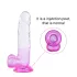 Sunfo - dildo s modom za prisesanje in testisi - 22 cm - prozorno vijolična