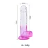 Sunfo - dildo s modom za prisesanje in testisi - 22 cm - prozorno vijolična
