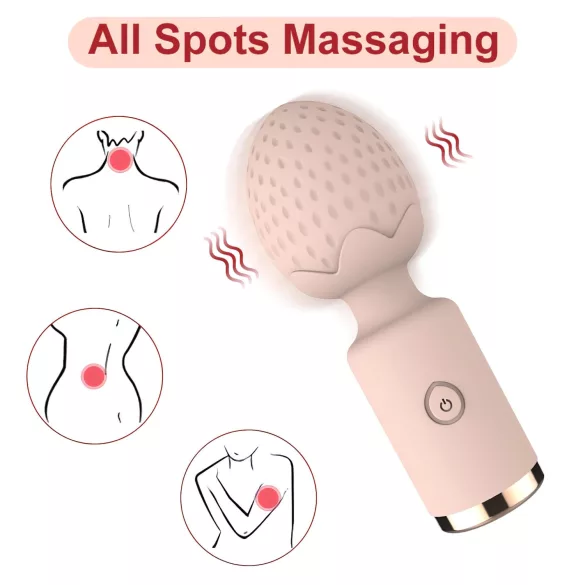 Sunfo Strawberry - mini vibrator za masažo - vodoodporen - roza
