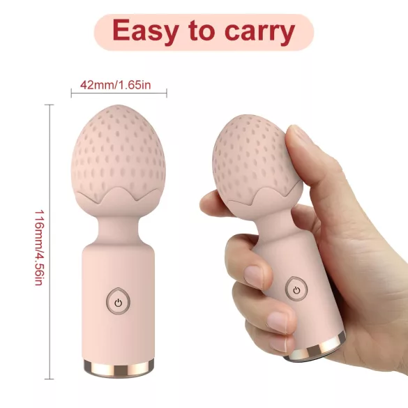 Sunfo Strawberry - mini vibrator za masažo - vodoodporen - roza