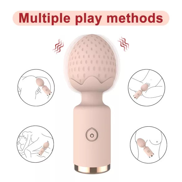 Sunfo Strawberry - mini vibrator za masažo - vodoodporen - roza