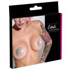 Cottelli - nalepke za bradavičke s kamenčki (srebrne)