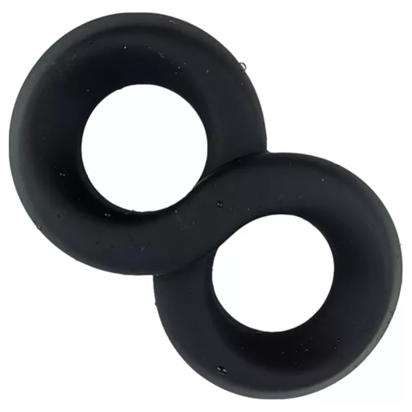 Pulselock Taur - dvojni obroček za penis in moda (črn) - 20 mm