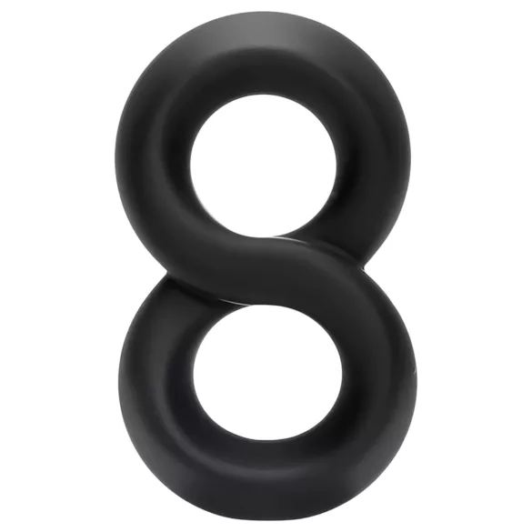 Pulselock Taur - dvojni obroček za penis in moda (črn) - 20 mm