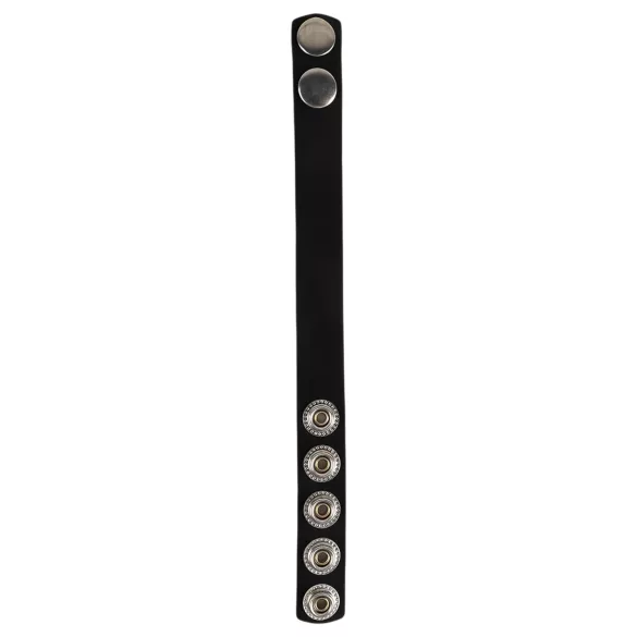 Pulselock Forge - nastavljiv silikonski obroček za penis s pritiskačem (črn) - 228 mm