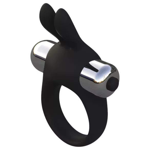 Pulselock Vantr - vibracijski zajčji obroček za penis (črn) - 30 mm