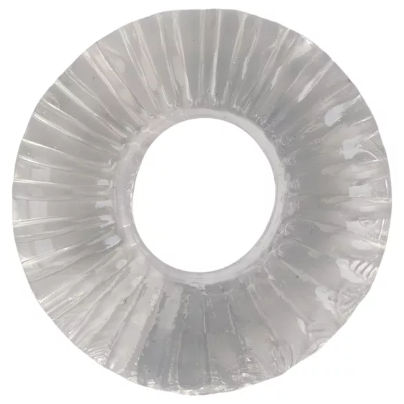 Pulselock Cocktura - rebrast penisni obroč iz TPE (prozoren) - 19 mm