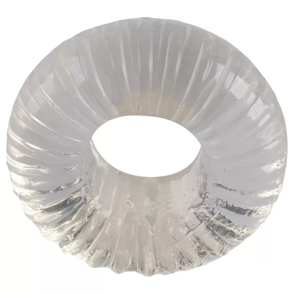 Pulselock Cocktura - rebrast penisni obroč iz TPE (prozoren) - 19 mm