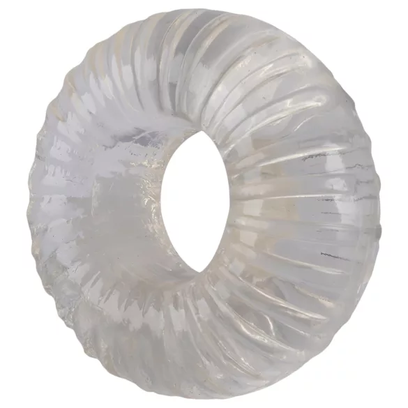 Pulselock Cocktura - rebrast penisni obroč iz TPE (prozoren) - 19 mm
