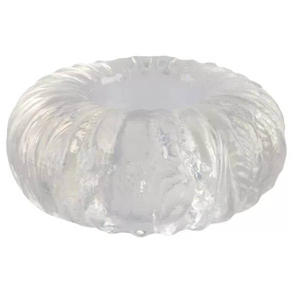 Pulselock Cocktura - rebrast penisni obroč iz TPE (prozoren) - 19 mm