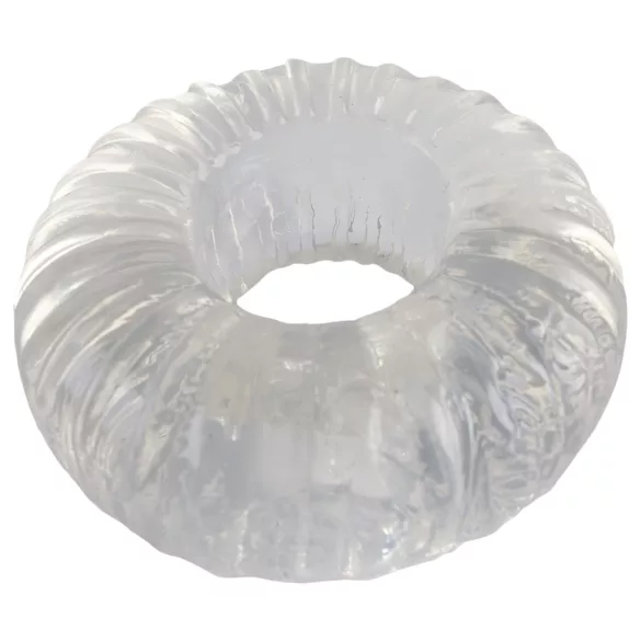 Pulselock Cocktura - rebrast penisni obroč iz TPE (prozoren) - 19 mm
