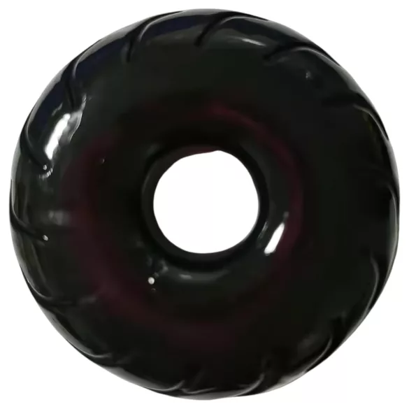 Pulselock Forge - obroček za penis iz TPE z vzorcem kolesa (črn) - 19 mm