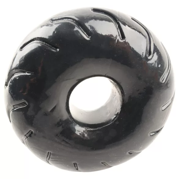 Pulselock Forge - obroček za penis iz TPE z vzorcem kolesa (črn) - 19 mm
