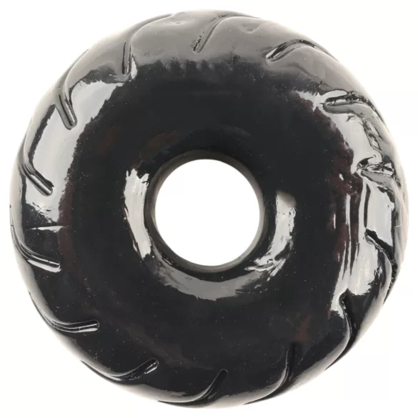Pulselock Forge - obroček za penis iz TPE z vzorcem kolesa (črn) - 19 mm