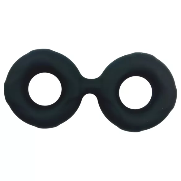 Pulselock Taur - dvojni obroč za penis in moda (črn) - 25 mm