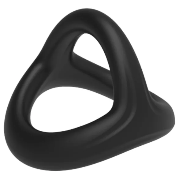 Pulselock Taur - Y-oblikovan obroček za penis in moda (črn) - S