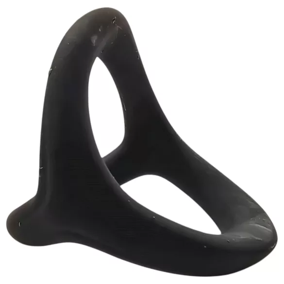 Pulselock Taur - Y-oblikovan obroček za penis in moda (črn) - S