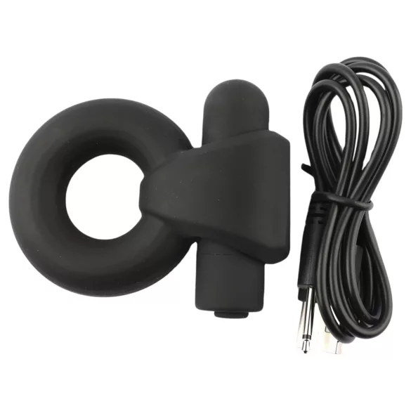 Pulselock Vantr - baterijski vibracijski obroček za penis in moda (črn) - 25 mm