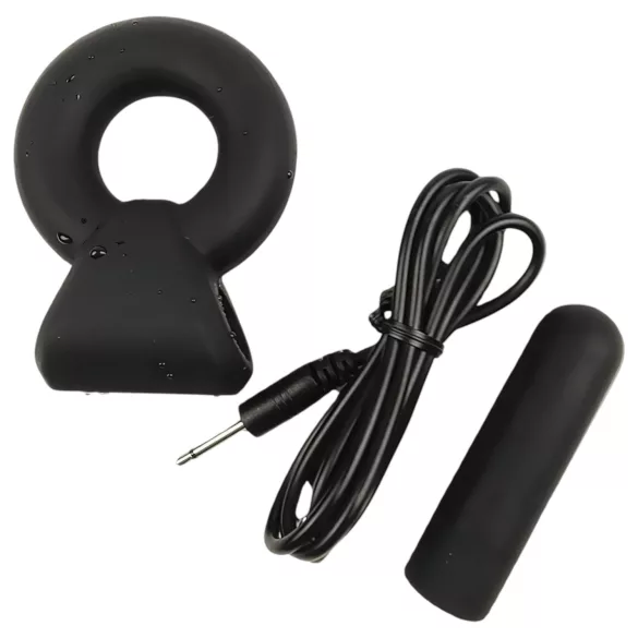 Pulselock Vantr - baterijski vibracijski obroček za penis in moda (črn) - 25 mm