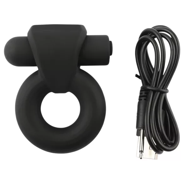 Pulselock Vantr - baterijski vibracijski obroček za penis in moda (črn) - 25 mm