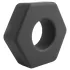 Pulselock Forge - silikonski obroček za penis v obliki matice (črn) - 22 mm