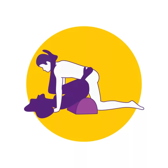 Desirel Magic Pillow - Napihljivi seks vzglavnik z držalom za dildo (vijoličen)