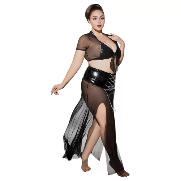 JSY 065 - črn babydoll komplet (XL-2XL)