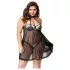 JSY 066 - črn babydoll komplet (XL-2XL)