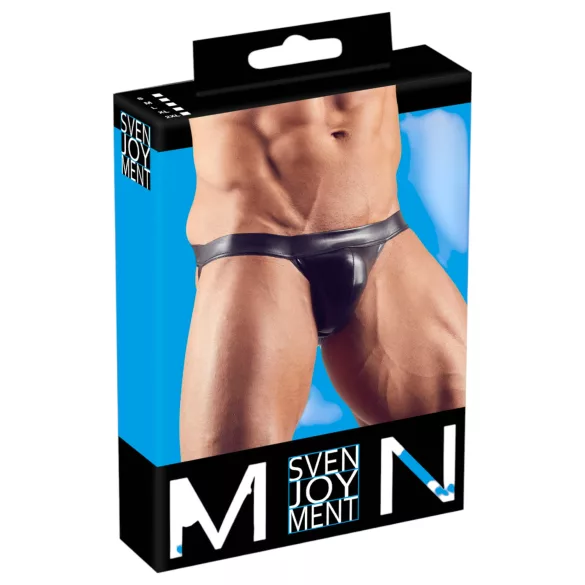 Svenjoyment - moške erotične tangice - sijoče - črna - XL