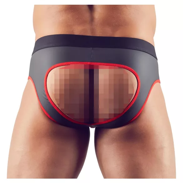 Svenjoyment - moške jockstrap spodnjice z odprtino - črna