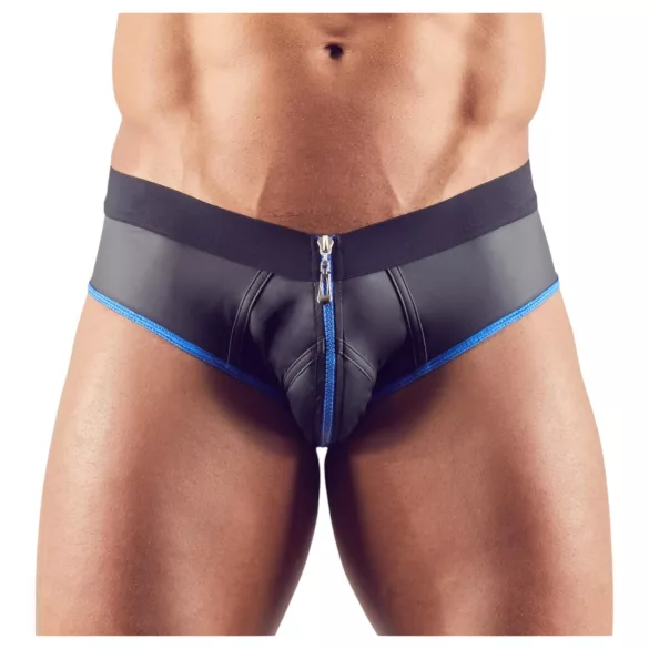 Svenjoyment - moške odprte spodnjice jockstrap - črna/modra - M