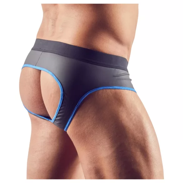 Svenjoyment - moške odprte spodnjice jockstrap - črna/modra - M