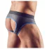 Svenjoyment - moške odprte spodnjice jockstrap - črna/modra - M