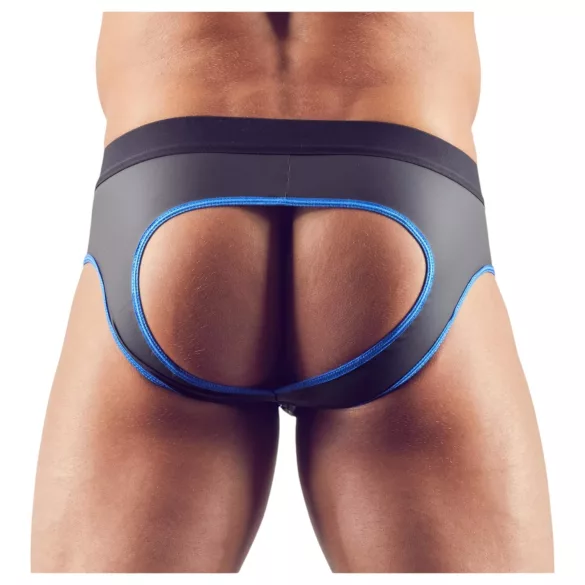 Svenjoyment - moške odprte spodnjice jockstrap - črna/modra - M