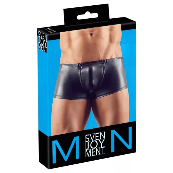 Svenjoyment - moške boksarice z zadrgo - črne - M