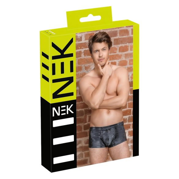 NEK - črne boksarice z vzorcem kačje kože - L