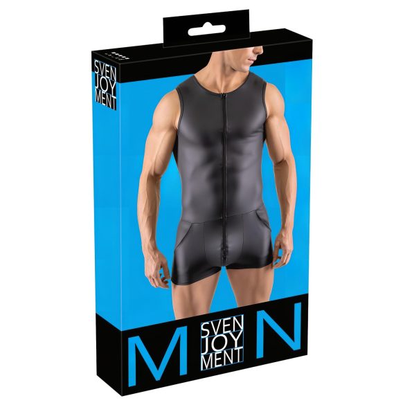 Svenjoyment - brezrokavni, kratki moški kombinezon (črn) - XL