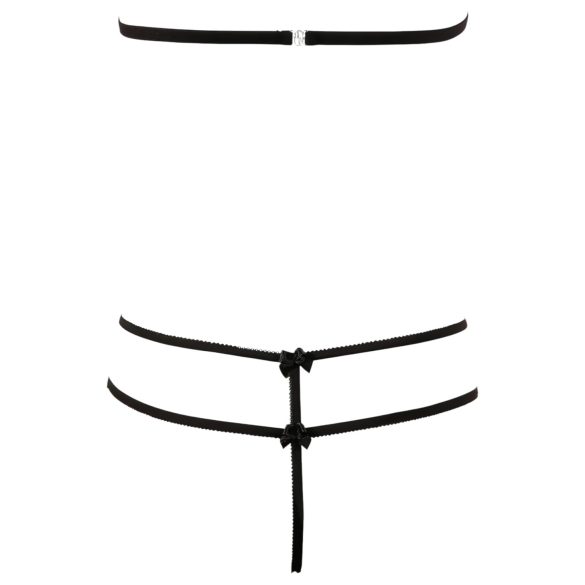 Cottelli - odprt čipkast komplet - črna