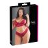 Cottelli Plus Size - mehki čipkasti komplet (rdeč) - 2XL
