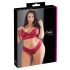 Cottelli Plus Size - mehki čipkasti komplet (rdeč) - 3XL