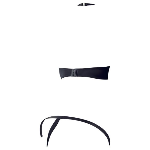 Cottelli - Komplet z nedrčkom s kovinskimi obročki - črna