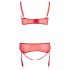 Cottelli Plus Size - prilagodljiv dvojček spodnjega perila (rdeča) - 90D/XL
