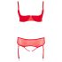 Cottelli Plus Size - prilagodljiv dvojček spodnjega perila (rdeča) - 90D/XL
