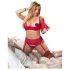 Cottelli Plus Size - prilagodljiv dvojček spodnjega perila (rdeča) - 90E/XL