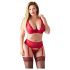 Cottelli Plus Size - prilagodljiv dvojček spodnjega perila (rdeča) - 90E/XL