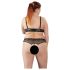 Cottelli Plus Size - biserni nedrček set (črna) - 2XL
